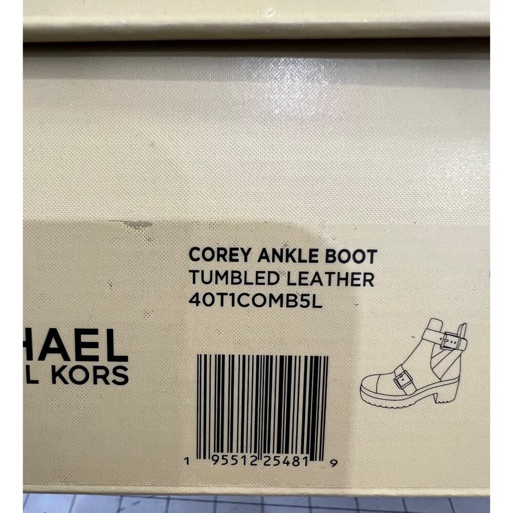 Michael Kors Corey Cutout Ankle Boots Tumbled Leather Natural Cream Sz. 7.5 - Picture 10 of 11